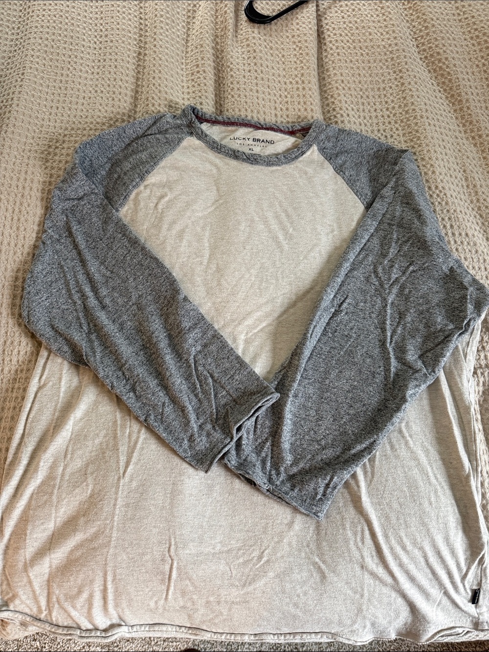 Lucky Brand Gray Heather Raglan 3/4 Sleeve Tee